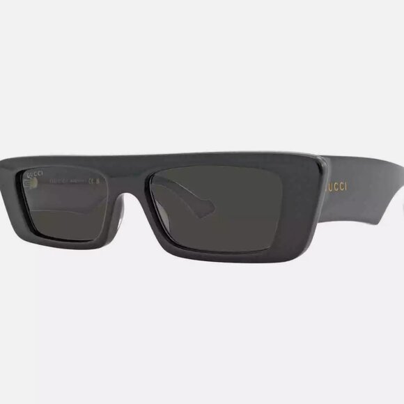 NEW Gucci Grey Rectangular Men's Sunglasses 54mm Black - Picture 4 of 5